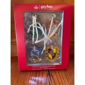 2024 Hallmark HOGWARTS HOUSE CREST SET of 4 Ornaments *NIB* FREE SHIP IN US!